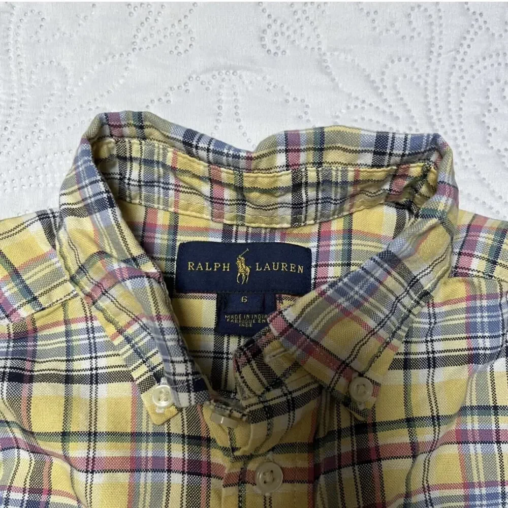Ralph Lauren Plaid Button Up Shirt Size 6